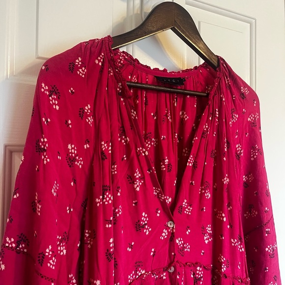 HATCH Myra Long Sleeve Maxi Dress Azalea Canterbury Deep Pink Size 3/ Large - Picture 4 of 8